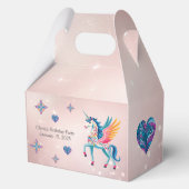 Aangepaste wervelende Eenhoorn Verjaardag gunstbox Bedankdoosjes (Achterkant)