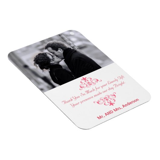 Aangepaste wervelingen bruiloft gunst dank u foto magneet (Rechterzijde)