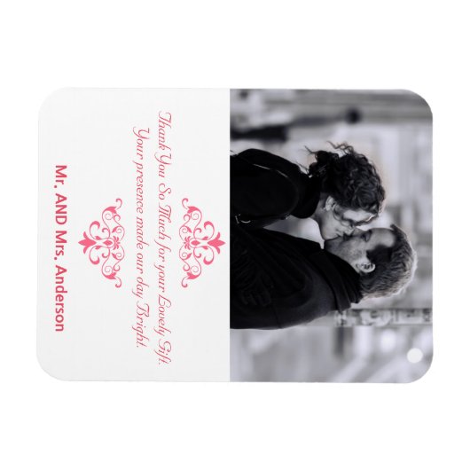 Aangepaste wervelingen bruiloft gunst dank u foto  magneet (Horizontaal)