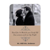 Aangepaste wervelingen bruiloft gunst dank u foto magneet (Verticaal)