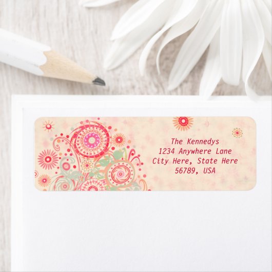 Aangepaste wervelingen & cirkels Retouradreslabels Etiket (Insitu)