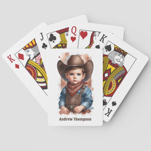 Aangepaste western cowboy verjaardag pokerkaarten (Achterkant)