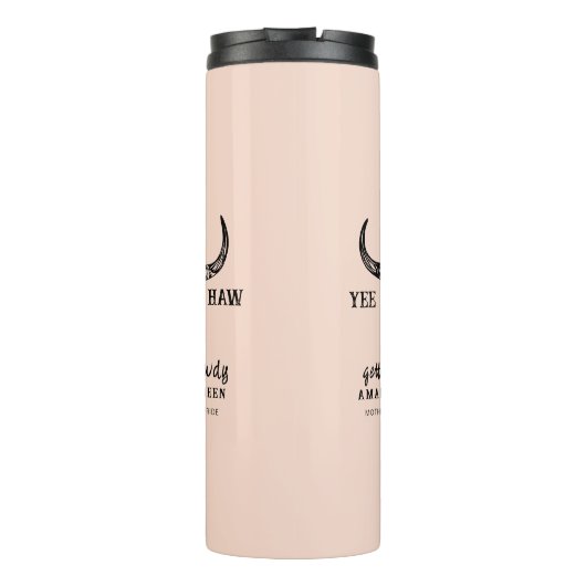 Aangepaste Westerne bruiloft Bachelorette Party Gr Thermosbeker (Achterkant)