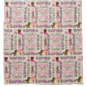 Aangepaste Westerne Cowgirl Horse Lover Collage Na Douchegordijn (Voorkant)