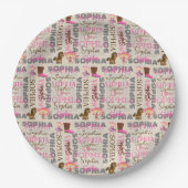 Aangepaste Westerne Cowgirl Horse Lover Collage Na Papieren Bordje (Voorkant)