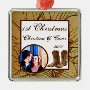 Aangepaste Westerne cowgirl Pet/Boots Brow Metalen Ornament