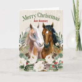 Aangepaste Westerne kerstmis met Thleed Horse Feestdagen Kaart