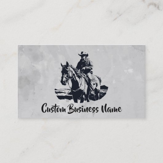 Aangepaste Westerne Paard Man rijden Visitekaartje (Achterkant)