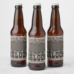 Aangepaste Westerne riftbout Pistolen Oude balie Bier Etiket