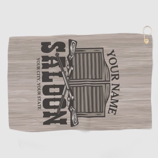 Aangepaste Westerne riftbout Pistolen Oude balie Golfhanddoek (Horizontaal)