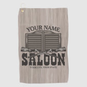 Aangepaste Westerne riftbout Pistolen Oude balie Golfhanddoek (Voorkant)