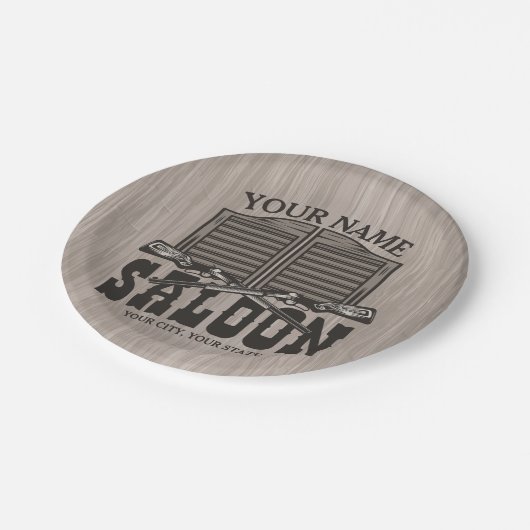 Aangepaste Westerne riftbout Pistolen Oude balie Papieren Bordje (Gekanteld)