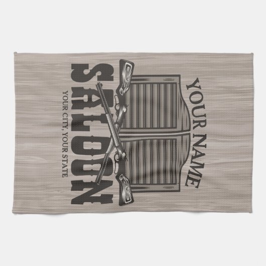 Aangepaste Westerne riftbout Pistolen Oude balie Theedoek (Horizontaal)