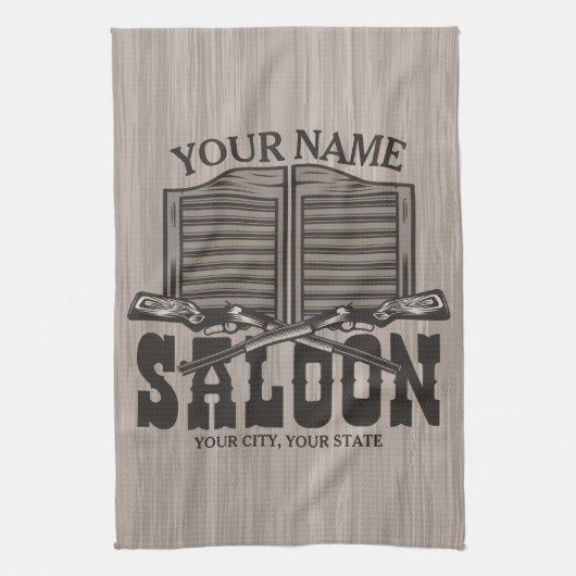 Aangepaste Westerne riftbout Pistolen Oude balie Theedoek (Verticaal)