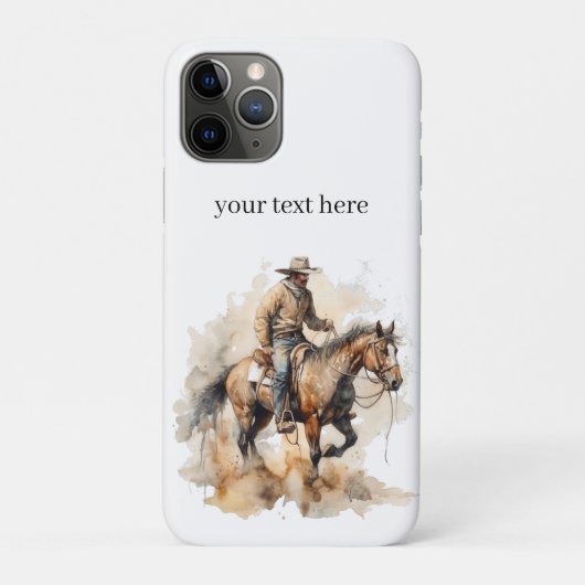 Aangepaste westerse cowboy paardrijden kunst Case-Mate iPhone case (Achterkant)