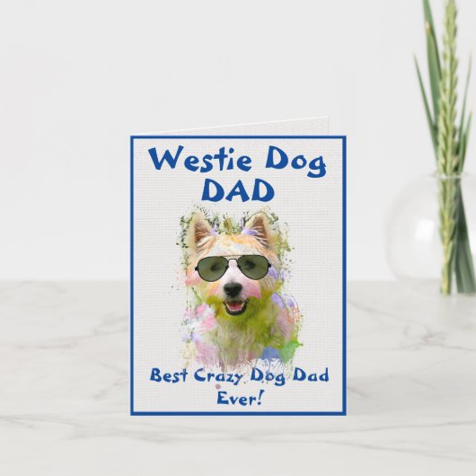 Aangepaste Westie Vader Hond Beste Gekke Hond Vade Kaart (Voorkant)