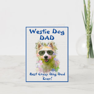 Aangepaste Westie Vader Hond Beste Gekke Hond Vade Kaart