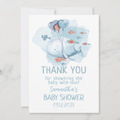 Aangepaste Whale Boy Baby shower Gast Bedankt (Voorkant)