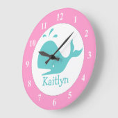 Aangepaste whale wandklok voor kleuterkamer (Hoek)