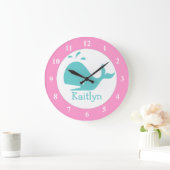Aangepaste whale wandklok voor kleuterkamer (Huis)