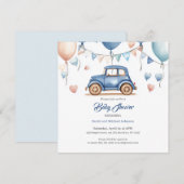 Aangepaste  Wheels Baby shower uitnodiging (Voorkant / Achterkant)