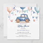 Aangepaste  Wheels Baby shower uitnodiging (Voorkant)