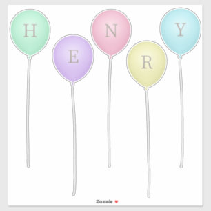 Aangepaste whimsical-ballonnen van Bright Pastel Sticker
