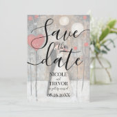 Aangepaste Whimsical Bruid & Bruidegom Huwelijk Save The Date (Staand voorkant)