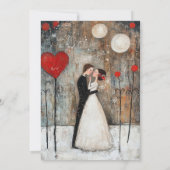 Aangepaste Whimsical Bruid & Bruidegom Huwelijk Save The Date (Achterkant)