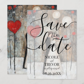 Aangepaste Whimsical Bruid & Bruidegom Huwelijk Save The Date