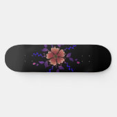 Aangepaste Whimsical Koper en Paarse Folk Art Bloe Persoonlijk Skateboard (Horizontaal)