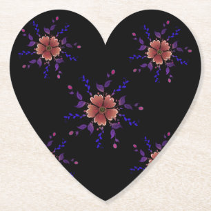 Aangepaste Whimsical Koperen en Paarse Folk Art Bl Kartonnen Onderzetters