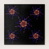 Aangepaste Whimsical Koperen en Paarse Folk Art Bl Legpuzzel (Horizontaal)