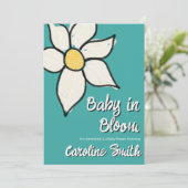 Aangepaste Whimsical Lente Daisy Baby Shower Kaart (Staand voorkant)