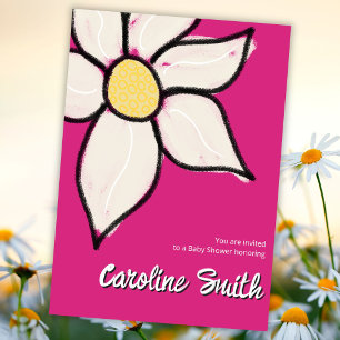 Aangepaste Whimsical Lente Daisy Baby Shower  Kaart