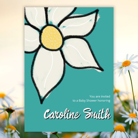 Aangepaste Whimsical Lente Daisy Baby Shower Kaart