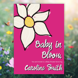 Aangepaste Whimsical Lente Madelief Baby in Bloei Kaart