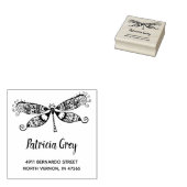 Aangepaste Whimsical Libelle Retouradres Rubberstempel (Gestempeld)