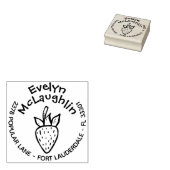 Aangepaste Whimsical Strawberry Retouradres Stempe Rubberstempel (Gestempeld)