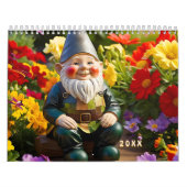 Aangepaste Whimsical Tuinkabouter Kunst Kalender (Hoes)