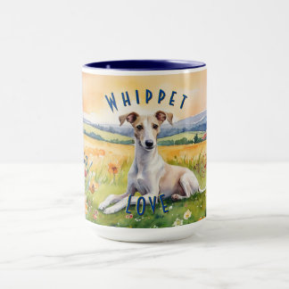 Aangepaste Whippet Sunrise Mok, Snip in Elegance Mok