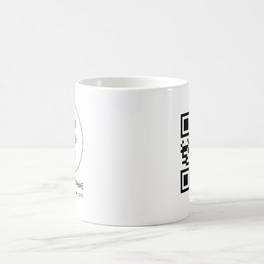 Aangepaste White Modern Business Logo en QR-code Koffiemok (Center)
