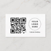 Aangepaste White Modern Business Logo en QR-code Visitekaartje (Achterkant)