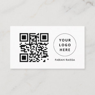 Aangepaste White Modern Business Logo en QR-code Visitekaartje