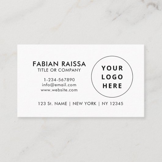 Aangepaste White Modern Business Logo en QR-code Visitekaartje (Voorkant)