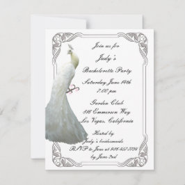 Aangepaste White Peacock Bachelorette Party Invita Kaart