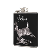 Aangepaste whitetail-bokafdekking heupfles (Links)