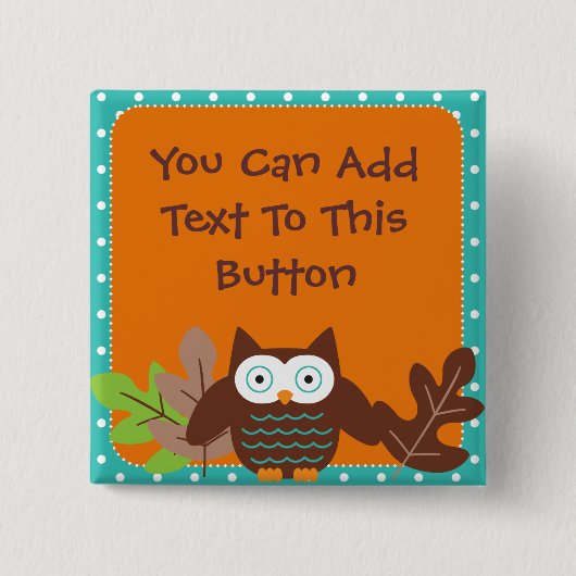 Aangepaste Whoot Owl Button (Voorkant)