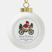 Aangepaste wiellijstkerstman keramische bal ornament (Voorkant)