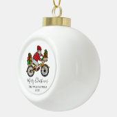 Aangepaste wiellijstkerstman keramische bal ornament (Rechts)
